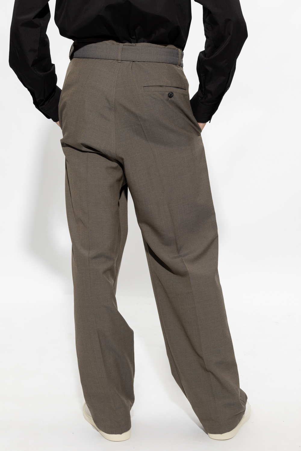 Grey Trousers with belt Lemaire - SchaferandweinerShops